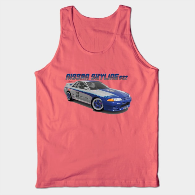 Nissan Skyline GT-R R32 Tank Top by PjesusArt